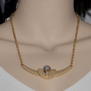 Dylan Gray Round Stone Disc Necklace